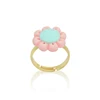 artificial flower candle colorful beautiful pink silicon flower resin ring for girl