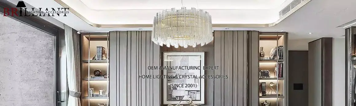 Contemporary Crystal Strip Big Brass And Crystal Chandelier for home hotel villa decoration