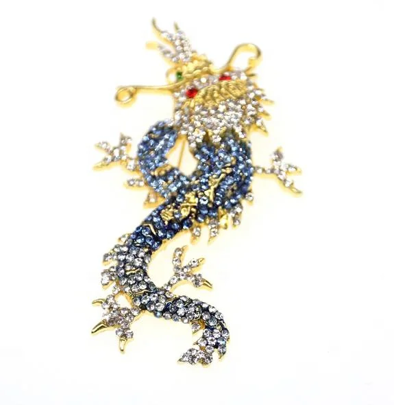 

Wholesale fashion luxlury rhinestone dragon Animal Brooch Pin Jewelry for gift, As the picture show