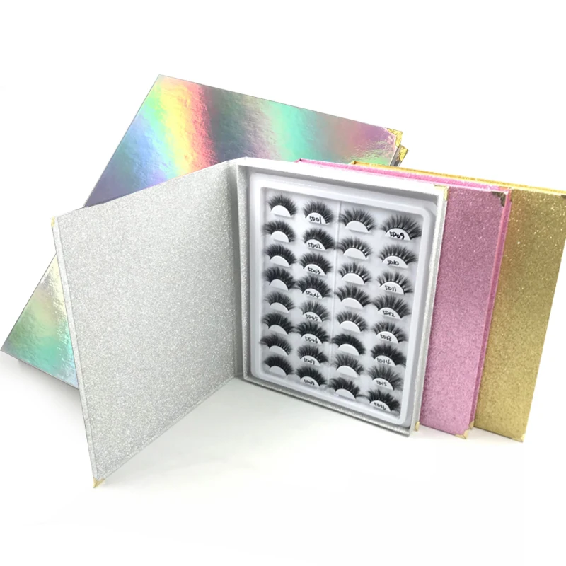 FDshine 2019 New Design 16 Pairs Custom Mink Eyelash Packaging Box Lashes Book