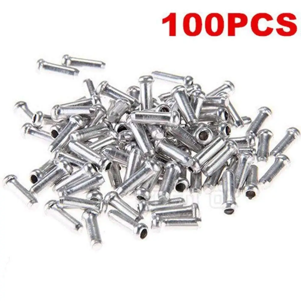 MOTZU 100 Pieces Aluminum Bike Brake Gear Cable Wire Outer End Caps Crimps Tips Ferrules,Bike Wire Cap Bicycle Brake Shifter Inner Cable Tips Wire End Cap 
