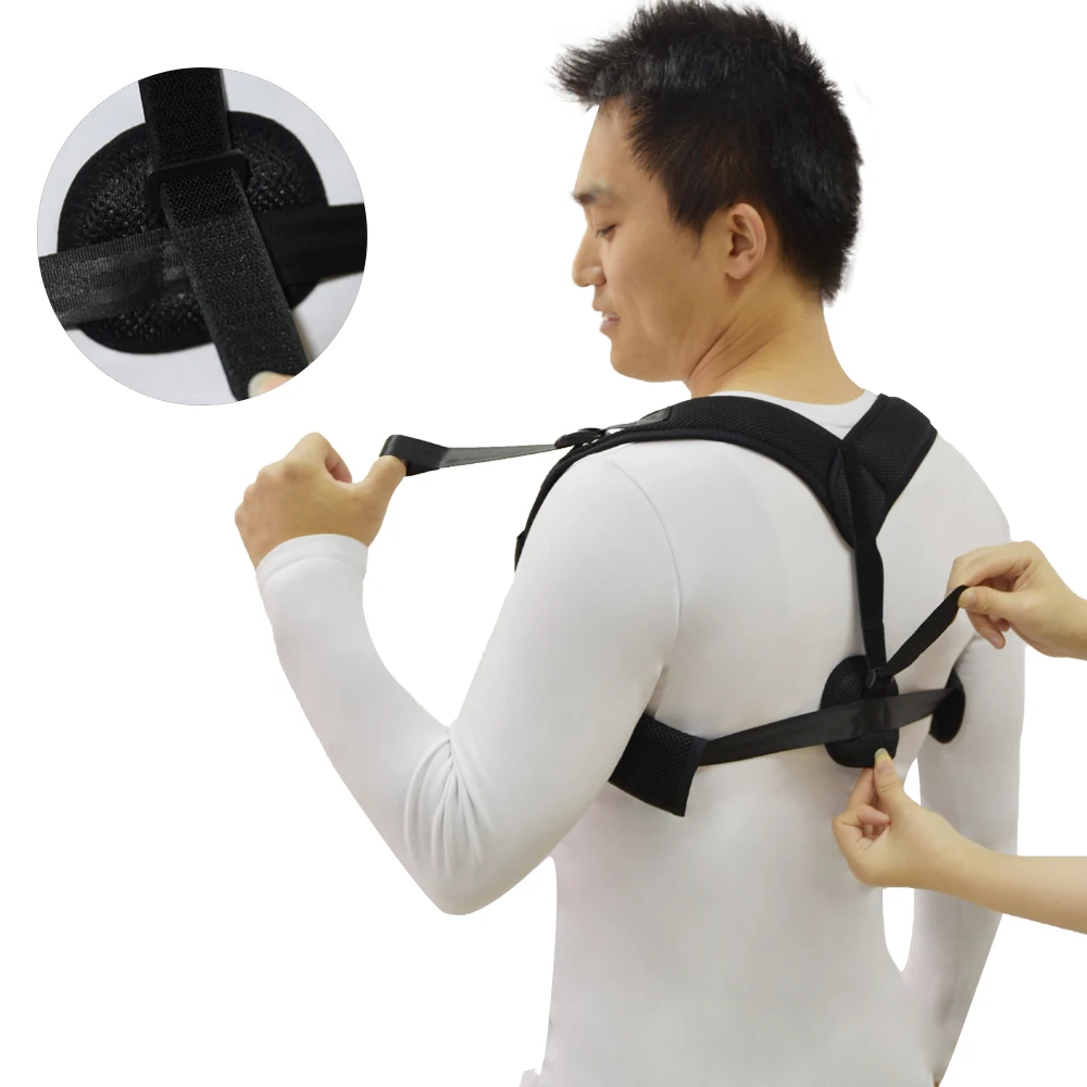 

Mesh Fabric Corrective Posture Clavicle Band Posture Corrector Back Support, Black