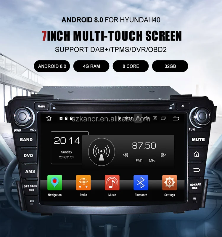2 Din Car Gps Navigation System For Hyundai I40 Android 8.0 Autoradio