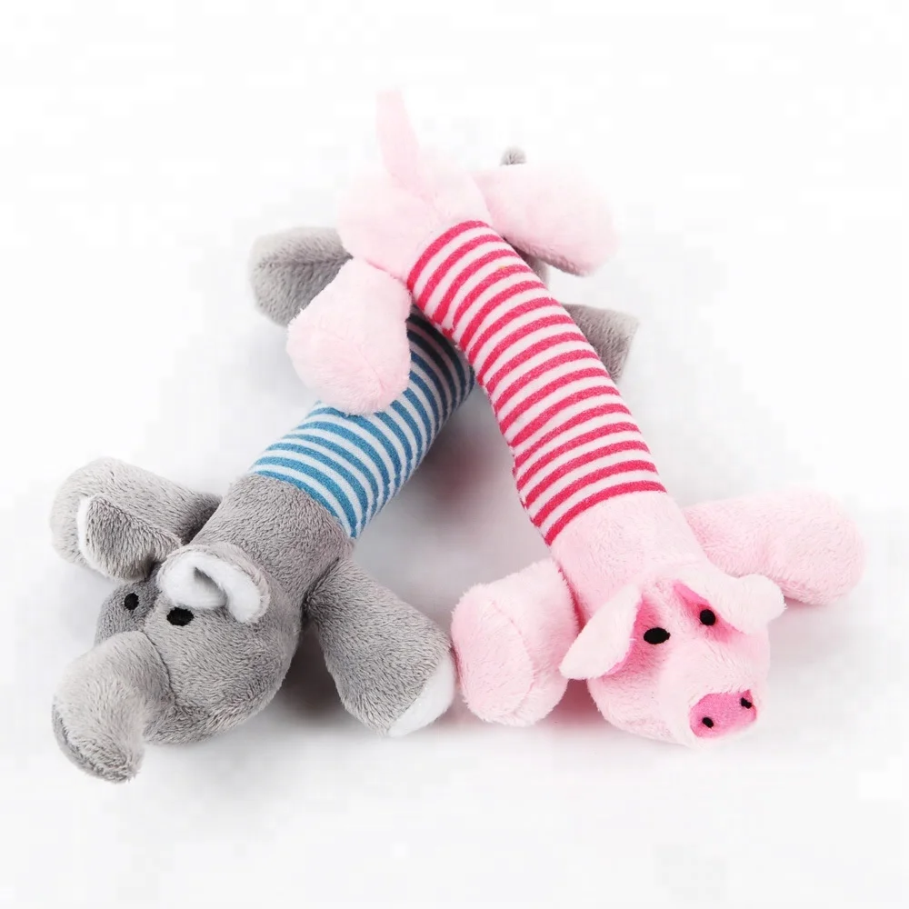 

New Dog Toys Pet Puppy Chew Squeaky Squeaker Plush Dog Toy Interactive For Puppy Sound Pig Duck Elephant, N/a