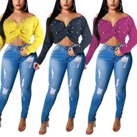 

81129-MX9 3 colors sexy women clothing plus size crop tops for women