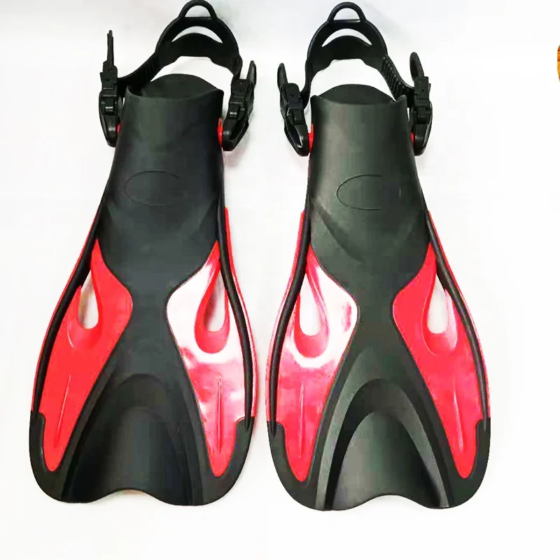 China Factory Direct Snorkel Fins Swim Fins Travel Size Short Adjustable for Snorkeling Diving Adult Kids Scuba Flippers