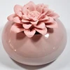 Pink Color Round Shape Ceramic Bottle Ceramic Flower Fragrance Diffuser