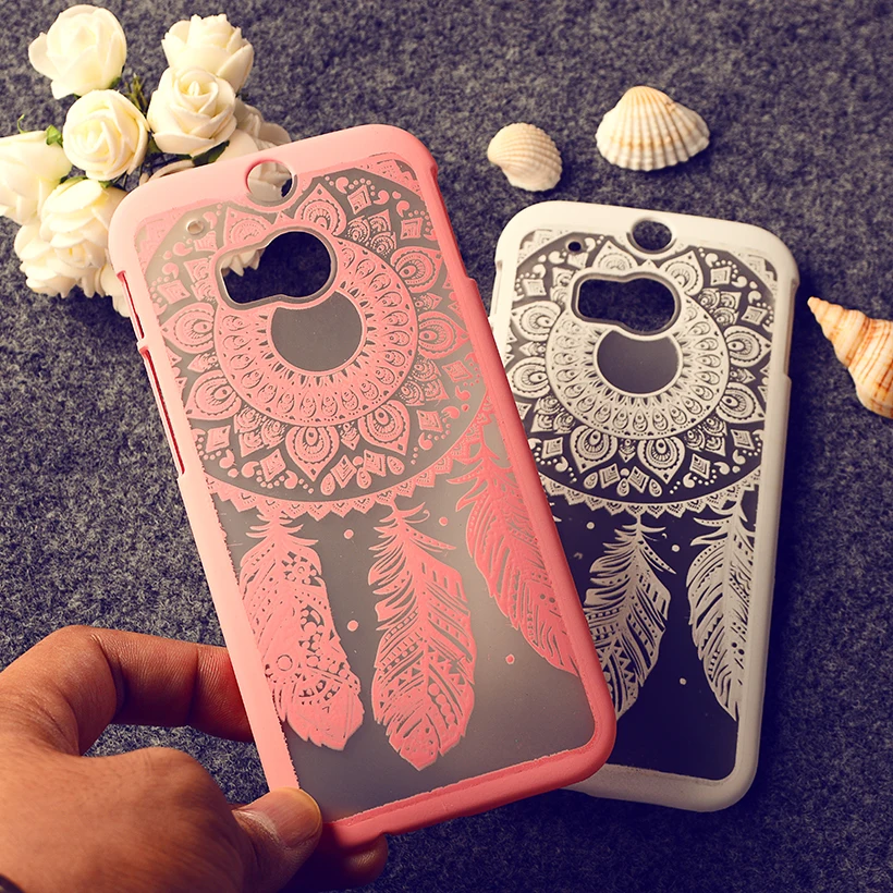 Rubberized Painted Phone Cases For HTC One 2 One M8 M8s M8x Covers Plumage Anti Scratch