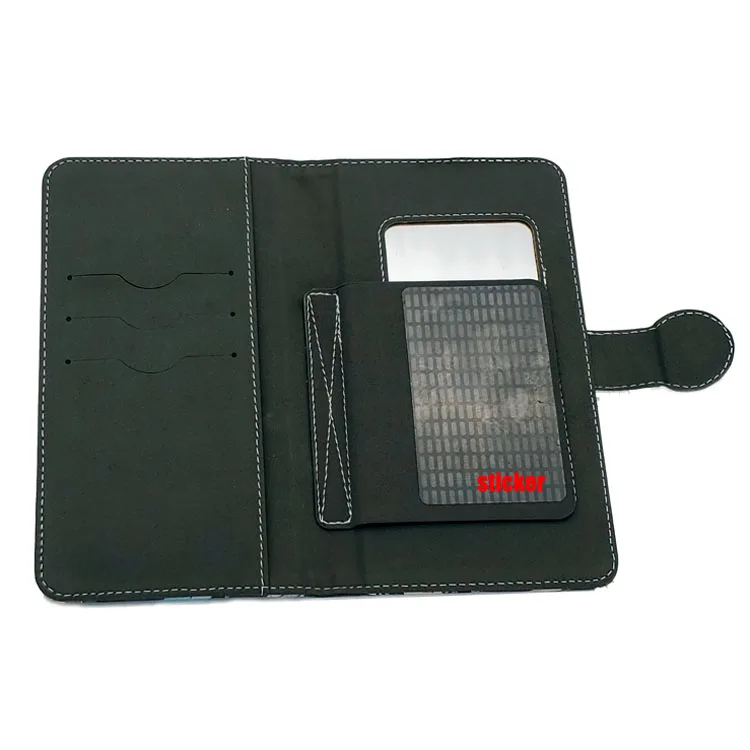 Fit for iPhone 4.7 5.5 inch 3M sticker Adhesive Leather Flip Wallet Cell Phone Case with Card Slots Mirror