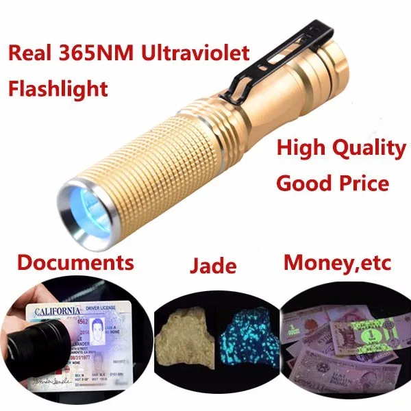 Mini Pocket 365nm Aluminum Alloy Clip Ultra Violet Lamp uv Ultraviolet light