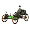 Aluminum Alloy 4 Wheel Thin Tire Recumbent Trike, Adult Touring Use Reclining Quadricycle Recumbent Cycle