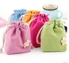 Lovely design polyester fiber Double soft candy color cloth art beam pocket sundry receive bag