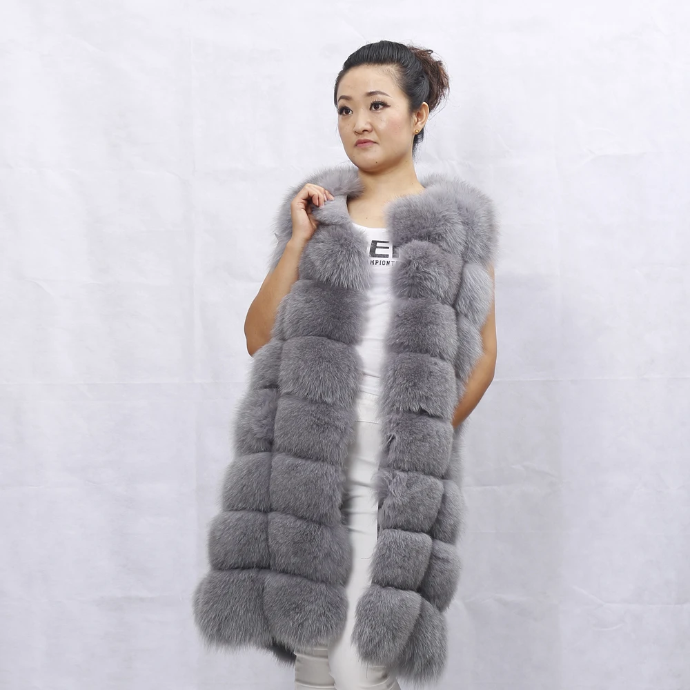 

Furs Supplier Russian Style Winter Fox Fur Vest For Women, Pink or custom color