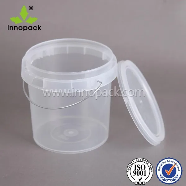 1kg Plastic Container Clear Conical Pail Pp Plastic Pail With Wire ...