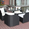 Leisure Dining Set 5pcs KD Rattan Garden Furniture, Outdoor furniture table and chair