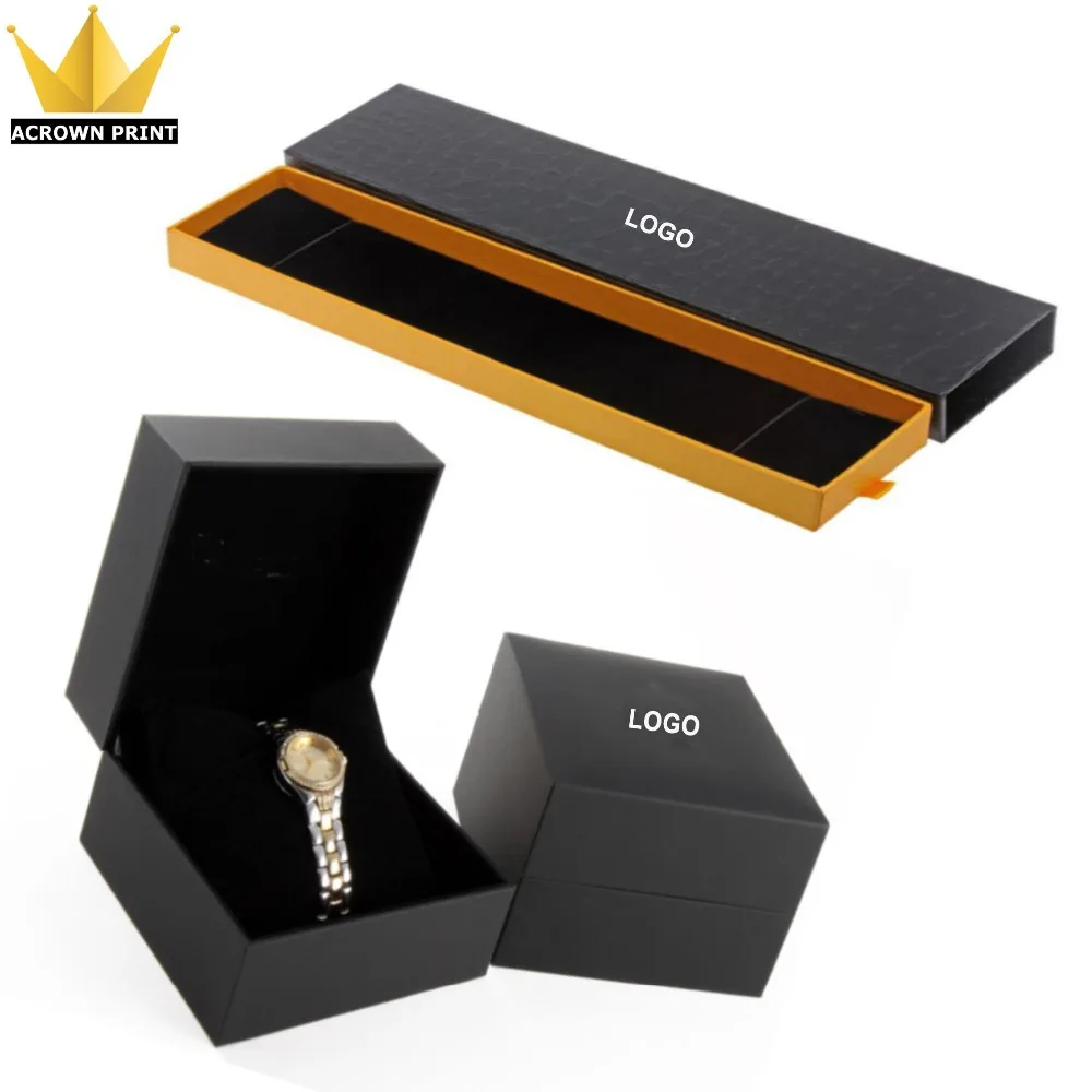 

luxury leather single watch strap box and lid, custom watch organizer box, Cmyk/pms