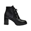 leather classic thick high heel ladies women shoes 2019 ladies black ankle high boots