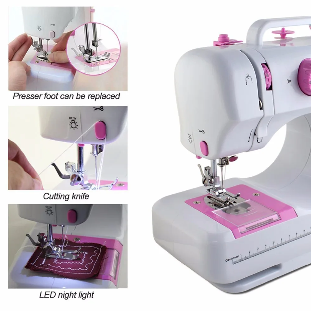 Fhsm505 Battery Operated Zigzag Mini Manual Overlock Domestic Maquinas