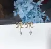 2019 new hot sale bow pattern women two ways to wear earring 18K Gold Natural Diamond drop Earrings