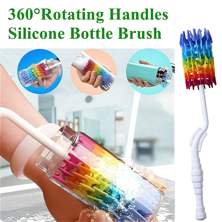 Silicone Long Handle Multifunctional Kitchen Bottle Cleaning Brush