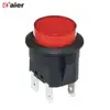 Double Pole 4 Pin Red LED Lighted ON-OFF Lock Round Push Button Switch