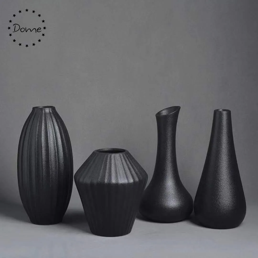 Modern Cheap Table Decorative Black Ceramic Flower Vase Buy