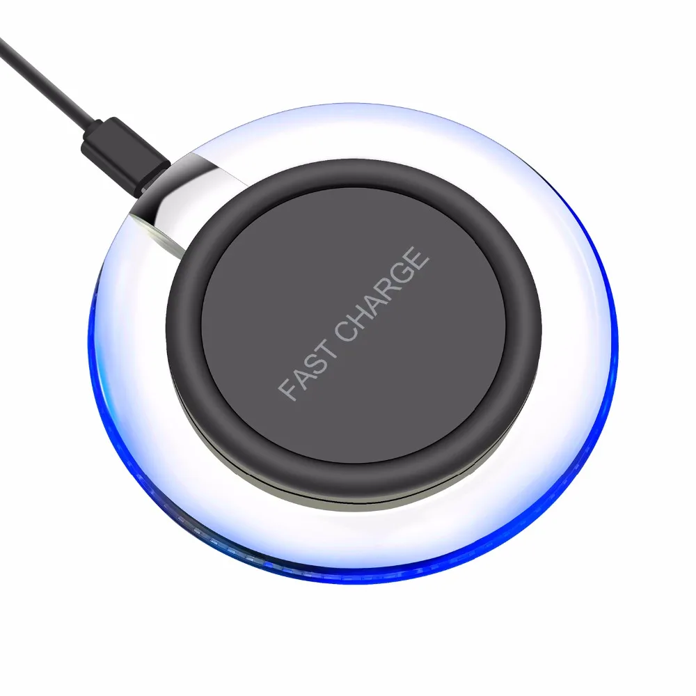 Toptai New 10W Fast Charge Wireless Charger Built-in Blue LED Blinking