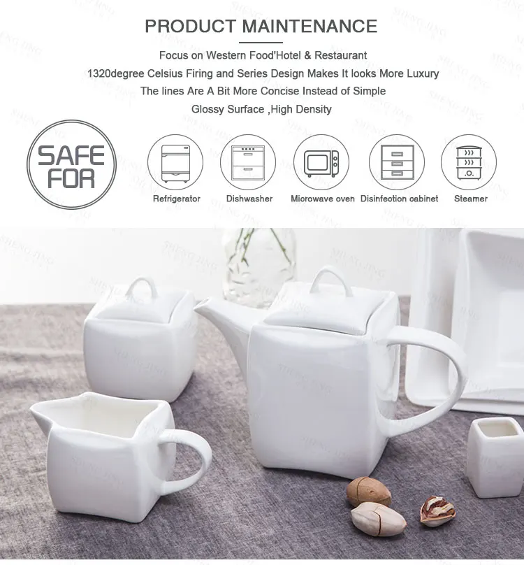 Custom Logo Square Coffee set 230ml Ceramic Milk Jug Barista For Cafe