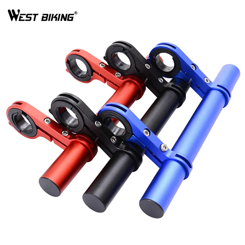 
WEST BIKING Light Phone Holder Handle Bicycle Accessories Bike Frame Double Extension Multifunction Bicycle Handlebar Extender 