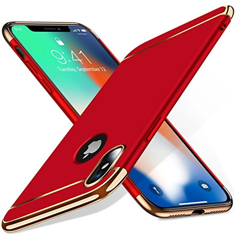 

Electroplate 3 in 1 Matte Back Hybrid Hard Plastic Cover Case for iPhone XS Max 6.5