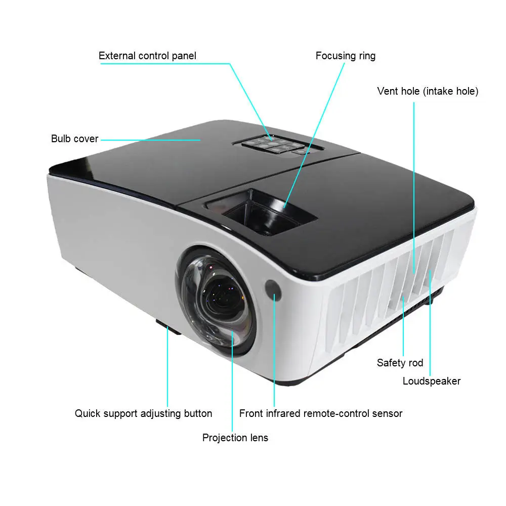 Alibaba Export 13000:1 Contrast Ratio Keystone Correction 3D Video Projector 4K for Teaching