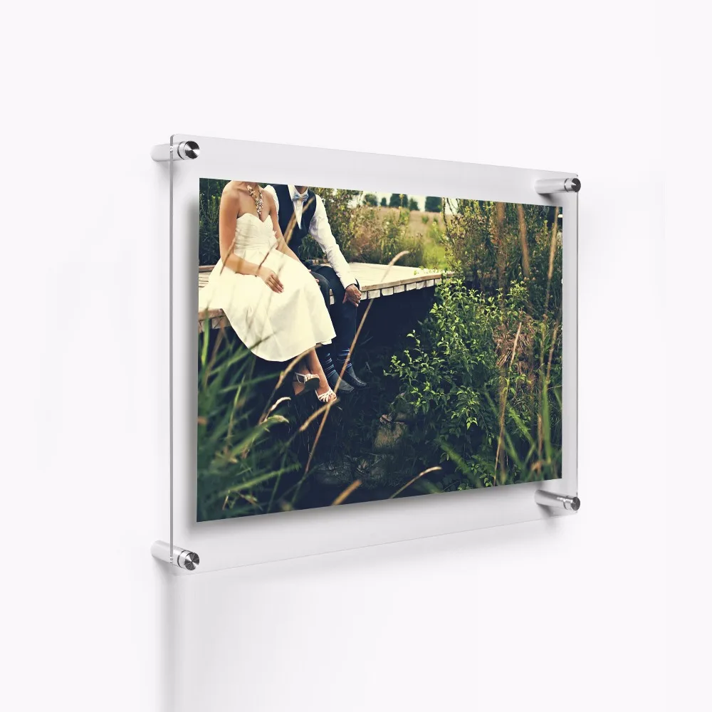 
15 x 18 inch Desktop Double Panel Clear Acrylic Floating Frame Picture 