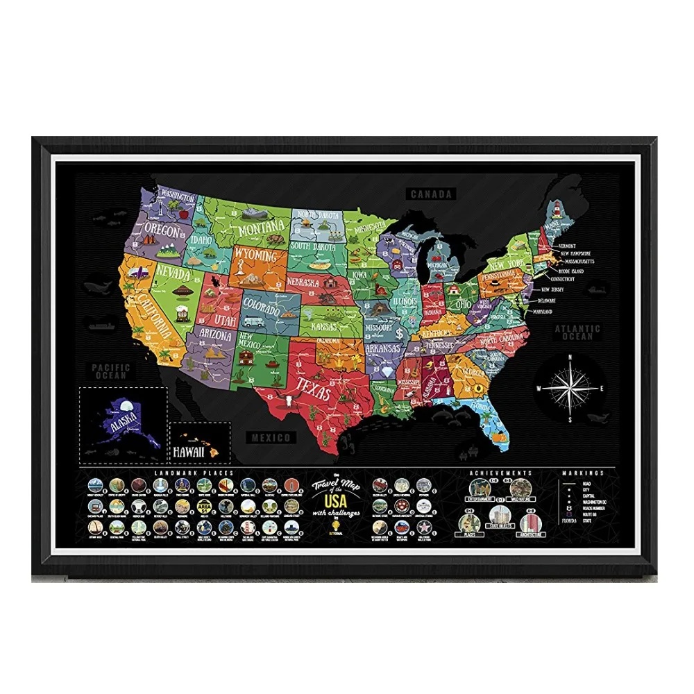 
USA Scratch off Map Coated Paper Scratch off USA Map 2020 Scratch off Map USA  (60780608077)