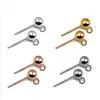 New Design Gold Ball Post Earring With Open Ring