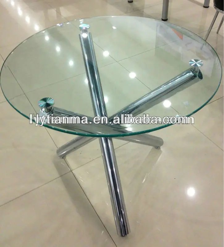 Mesa comedor de cristal redonda moderna superior bajo sets para ...