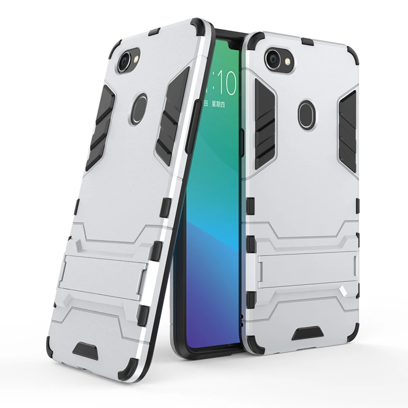 

Wholesale tpu pc kickstand mobile phone case back cover for oppo f7