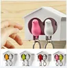 Top quality lovely bird house keychain holder bird whistle key ring sparrow key ring 5 colors