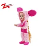 English talking silicone baby doll with little pig dressing music doll toy