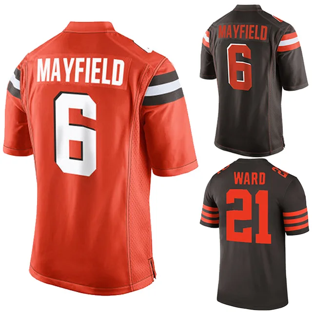 

Custom Baker Mayfield #6 sublimation quick dry cheap American football Jersey 2019