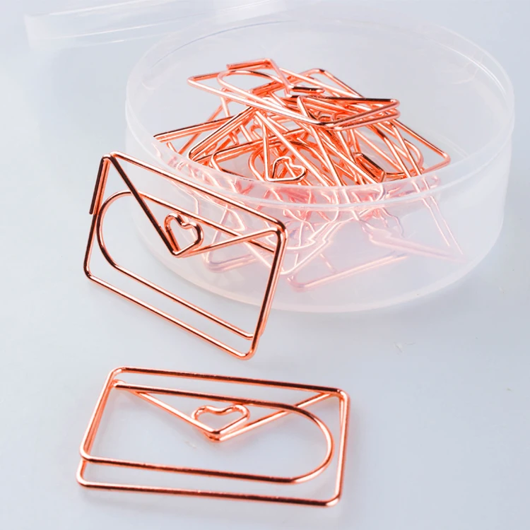 Custom Shape Unique Decorative Gold Rose Metal Flat Paper Clips Buy