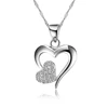 925 Silver cubic zirconia charm heart pendant for girls