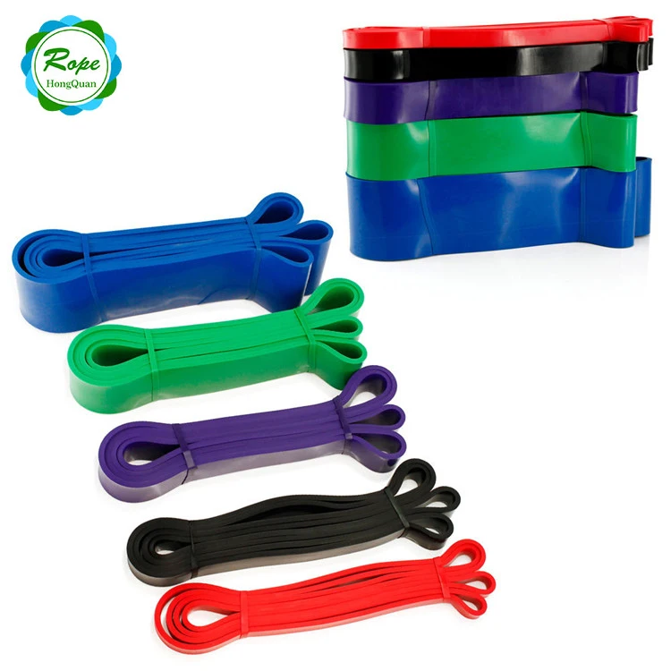 

5 Levels Rubber Yoga Stretch Cross Fitness Loop Bands Resistance Band, Yellow;red;green;black;purple;blue;orange;gray