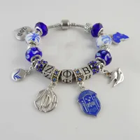 

High Quality Love ZPB Symbol Dove Charm Bracelet Zeta Phi Beta Shield Handmade Greek Accessories Jewelry