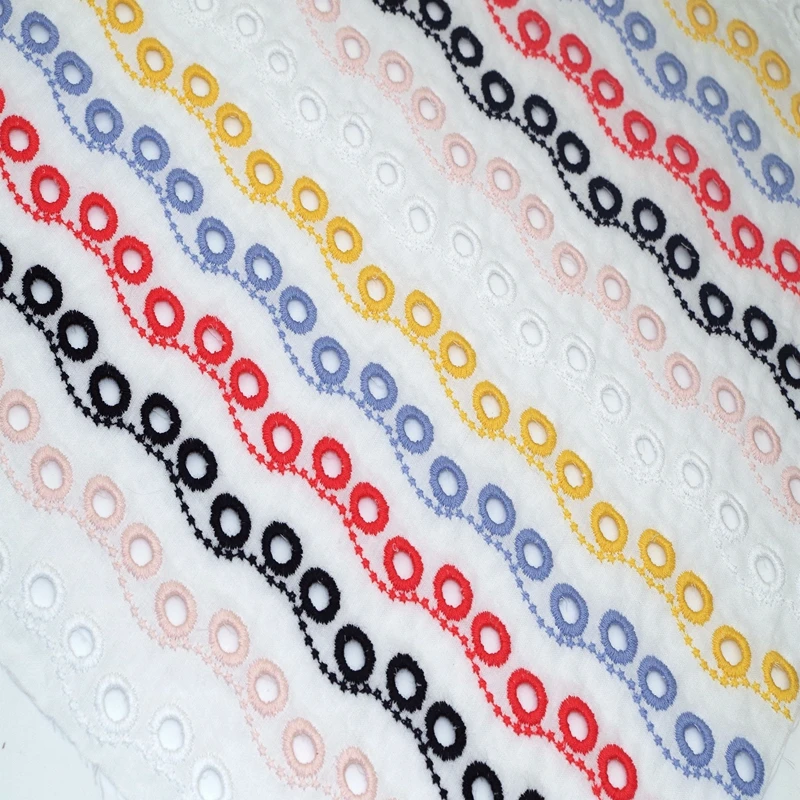 

2019 High quality 100% cotton multi color mesh embroidery fabric for clothing