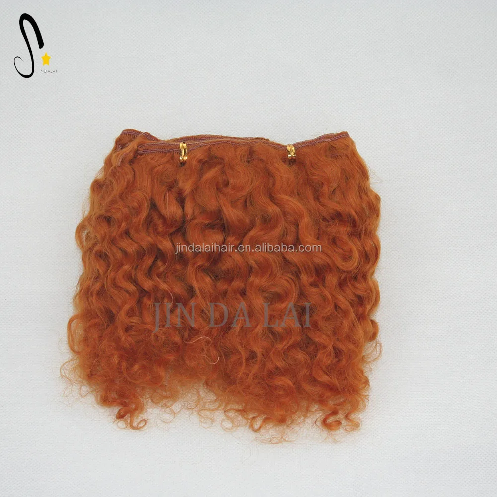 Wholesale 100 Percent Mohair Weft For Doll Real Angora Wool Hair Doll Wig Deep Wavy Mohair Weft