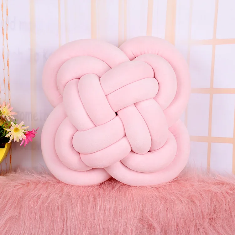 Factory Price Velvet Jewelry Pillow Knot Knitted Throw Pillow Square