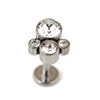 Titanium Internal Ear Studs with Clear Crystal Cluster Top