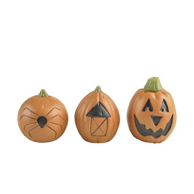 Resin fall craft S/3 evil face pumpkin Miniature ornaments