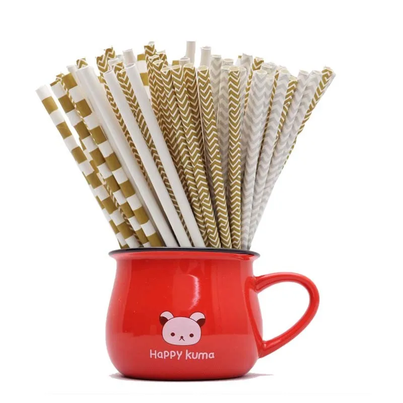 4 Ply Eco Friendly Printed Disposable Drinking Paper Straws