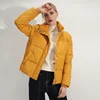 Ladies quality warm down jacket fashion Stand collar side buckle duck down jacket women